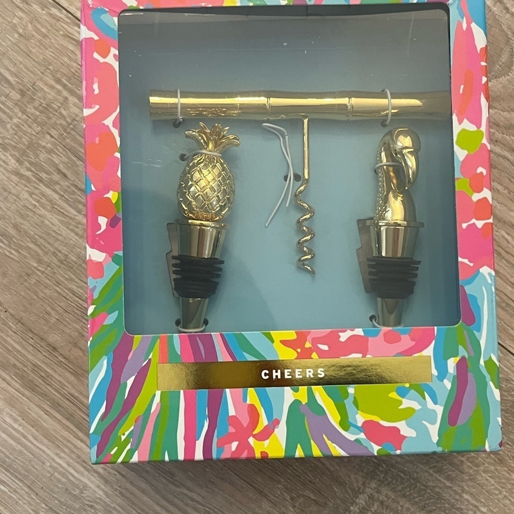 Lily Pulitzer Wine Opener Set New